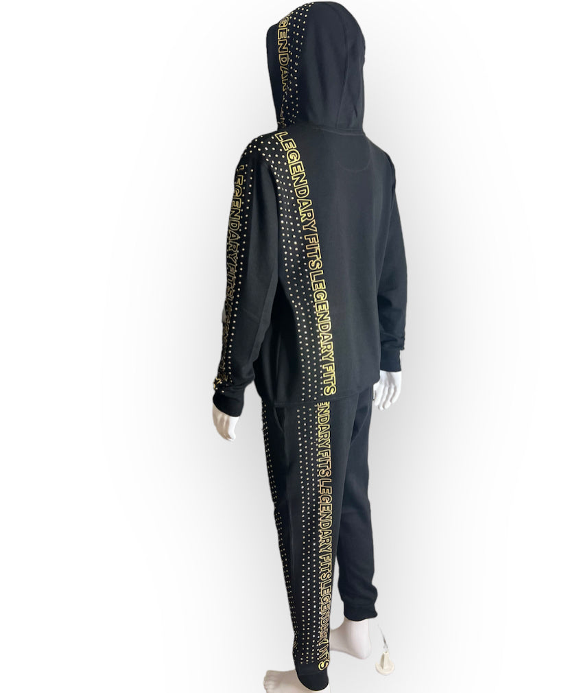 LegendaryFits Gold Rhinestone Hoodie