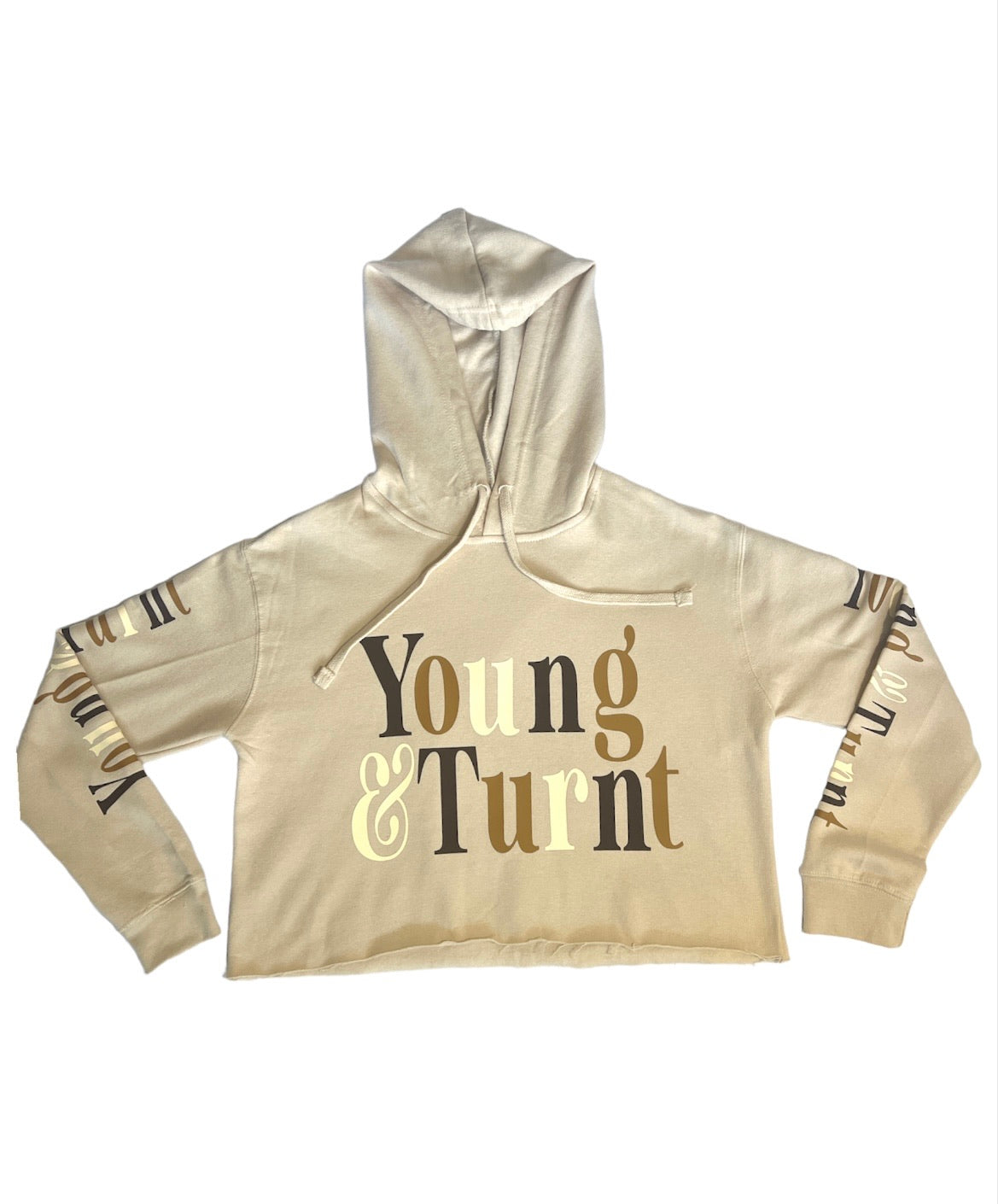 Young & Turnt Crop Top Graphic Hoodie